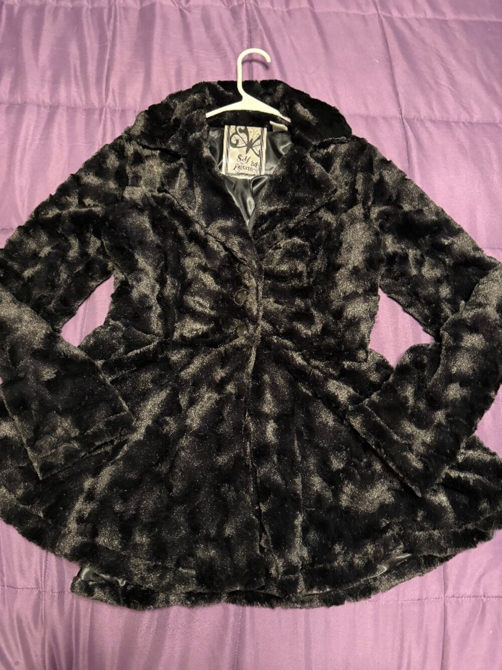 Black Velvet Looking Swing Flair Jacket